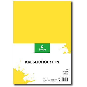 STEPA rajzlap A4, 50 ív, 180g/m2, sárga