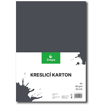 STEPA rajzlap, A4, 50 lap, 180 g/m2, fekete