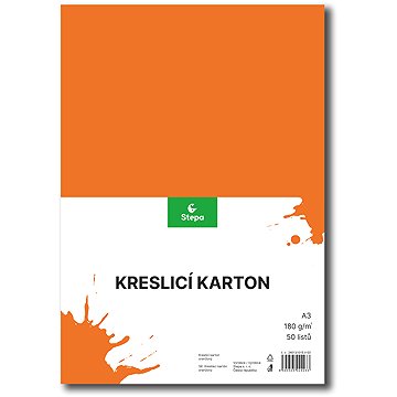 STEPA rajzlap A3, 50 lap, 180g/m2, narancssárga