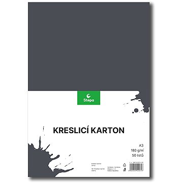 STEPA rajzlap, A3, 50 lap, 180 g/m2, fekete