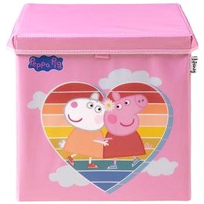 Lifeney Tárolódoboz fedéllel, Peppa malac barátság, 33×33×33 cm
