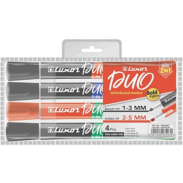 LUXOR Duo Whiteboard marker, kétszínű- 4 db szett
