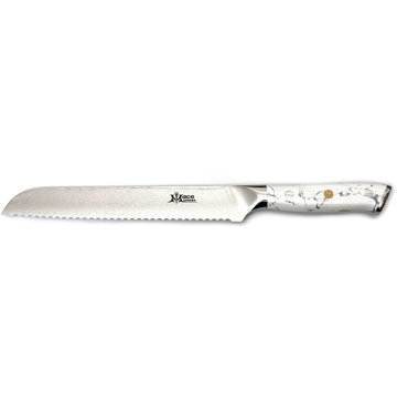 MaceMaker WHITE STONE BREAD KNIFE SanMai damaszkuszi konyhakés