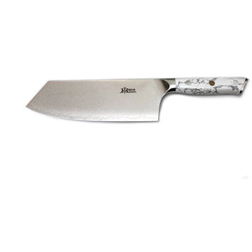 MaceMaker WHITE STONE CLEAVER SanMai damaszkuszi konyhakés