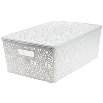 Mega Plast MONAKO XL + fedő, 14,5 × 40,3 × 27cm, fehér