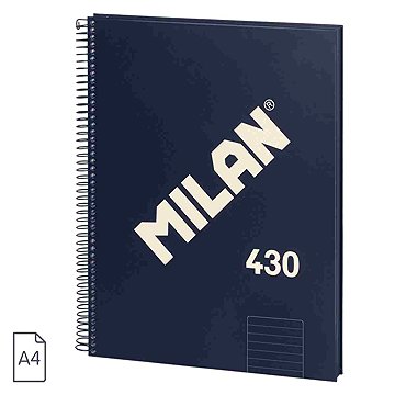 MILAN A4-es gyűrűs, vonalas papírral, kék szín