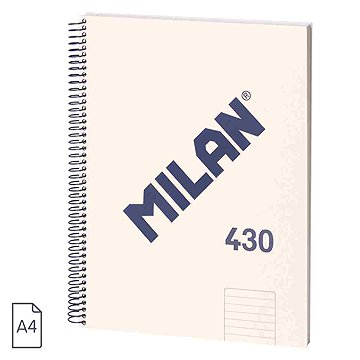 MILAN A4-es gyűrűs, bézs színű, vonalas papírral