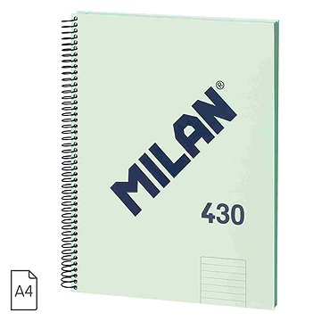 MILAN A4-es gyűrűs, vonalas papírral, zöld szín