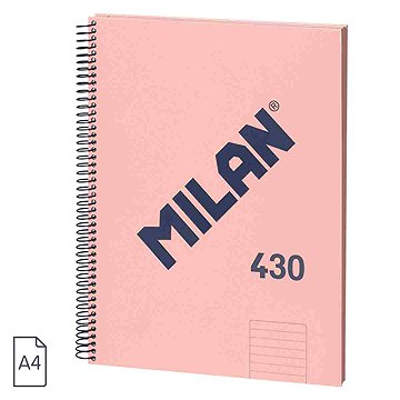 MILAN A4-es gyűrűs, vonalas papírral, rózsaszín