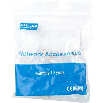 Datacom RJ45, CAT5E, UTP, 8p8c, vezetékre, 10-pack