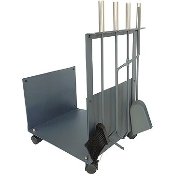 M.A.T. Kandalló kosár és tisztító szett 62 cm, acél / fa