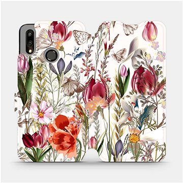 Mobiwear MP01S Huawei P Smart (2019) flipes tok - virágos rét
