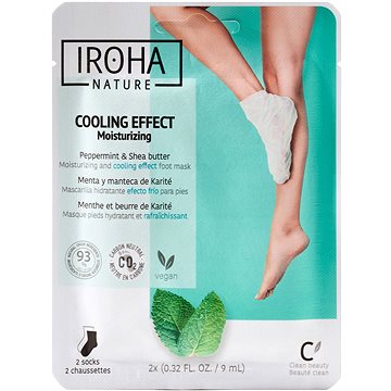 IROHA NATURE Peppermint and Shea Butter lábmaszk, 2 × 9 ml