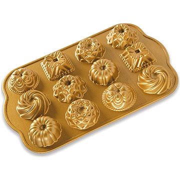 Nordic Ware 12 darabos mini kuglóf sütőforma, arany