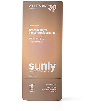 ATTITUDE Sunly Tinted 100%-os ásványi anyagból készült stift arcra és ajkakra SPF 30 20 g