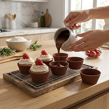 Orion Szilikon forma Muffin kosárka 6 db barna
