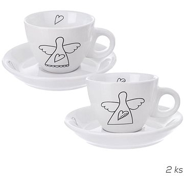 Orion ANGEL Kerámia csésze + csészealj, 90 ml, 2 db
