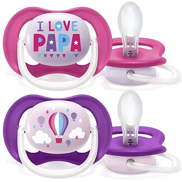 Philips AVENT Ultra Air Cumi, szöveg, 6-18 hó, lány, 2 db