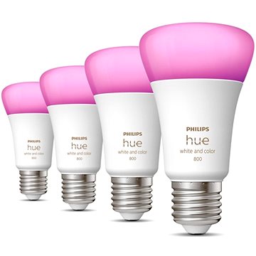 Philips Hue White and Color Ambiance 6,5W 800 E27 4db - LED izzó