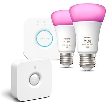 Philips Hue White and Color Ambiance 9W 1100 E27 starter kit + Philips Hue Motion Sensor