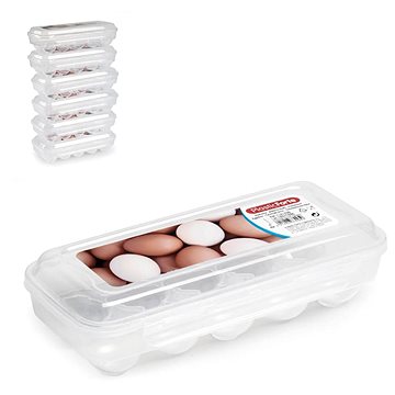 Plastic Forte Doboz 10 tojáshoz, műanyag, átlátszó, 27×13×7 cm
