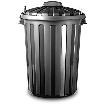 Plastic Forte szeméttároló, fekete, fedeles, 31 l