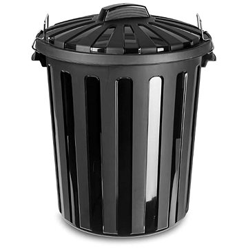 Plastic Forte City szeméttároló, fekete, fedeles, 51 l