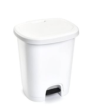 Plastic Forte Color szeméttároló, fehér, betét nélkül pedállal, 27 l