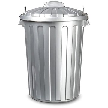 Plastic Forte Popelnice szeméttároló, ezüst, fedéllel, 31 l