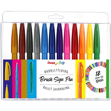 PENTEL Brush Sign Pen SES15-12 - 12 db szett