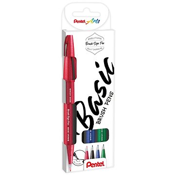 PENTEL Brush Sign Pen SES15-4 - 4 db szett