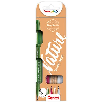 PENTEL Brush Sign Pen SES15N-4 - 4 db szett