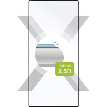 FIXED FullGlue-Cover Samsung Galaxy S24 Ultra-hoz, kijelzőbe épített ujjlenyomat olvasó, fekete