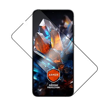 FIXED Armor applikátorral Samsung Galaxy S24+ üvegfólia, ujjlenyomat-olvasó támogatás, fekete