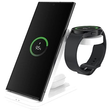 FIXED Samsung Powerstation vezeték nélküli töltéssel, 3 eszközhöz, fehér