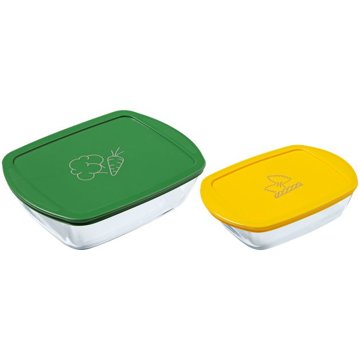 PYREX 913S568/7645 Ételtároló doboz szett, téglalap alakú, 2 db