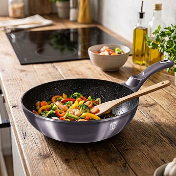 BERLINGERHAUS Carbon PRO Line Wok márvány felülettel, 28 cm