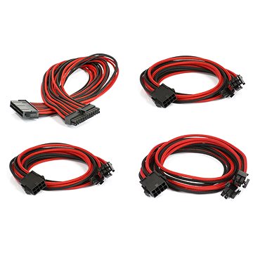 Phanteks hosszabbító kábel szett - fekete/piros - Tápkábel