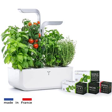 Véritable Smart automata virágcserép világításvezérléssel, fehér + 4 fűszernövény utántöltő