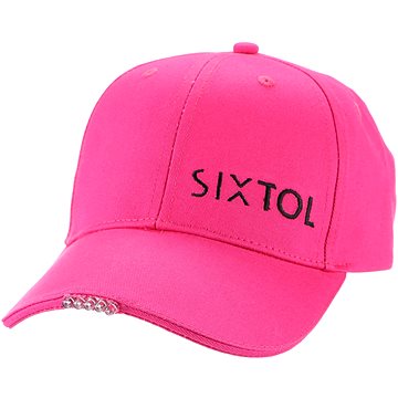 SIXTOL sapka LED-es lámpával B-CAP 25lm, újratölthető, USB, univerzális méret, rózsaszínű
