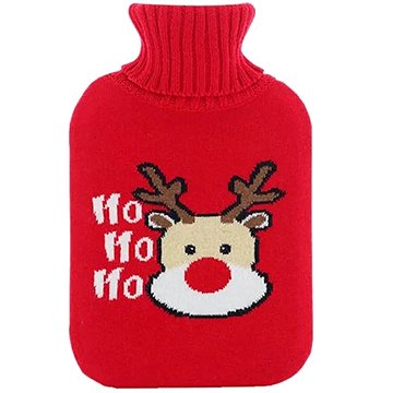 APT DA46 Karácsonyi rénszarvas mintás termofor, 2 l, piros