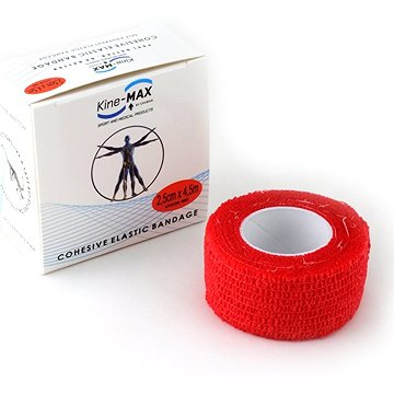 Kine-MAX Cohesive Elastic Bandage 2,5 cm × 4,5 m, piros