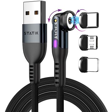 Statik 360 2.0 USB kábel mágneses csatlakozókkal, 1,8 m
