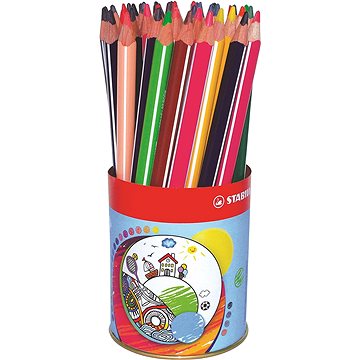 STABILO Trio thick - 38 db-os kiszerelésű fémdoboz - 12 különböző szín