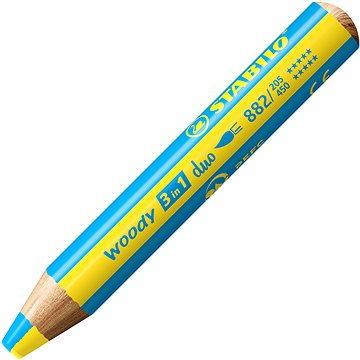STABILO woody 3in1 duo, dupla színű hegy, sárga/azúrkék