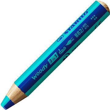 STABILO woody 3in1 duo, dupla színű hegy, ultramarinkék/türkizkék