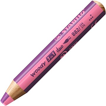 STABILO woody 3in1 duo, dupla színű hegy, rózsaszín/erikaviolett