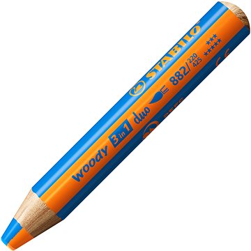 STABILO woody 3in1 duo, dupla színű hegy, narancsszín/középkék