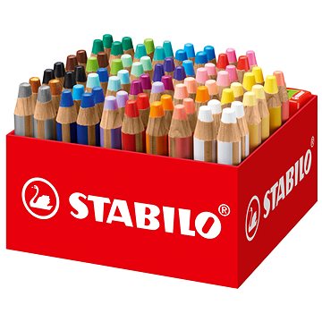 STABILO fa 3 az 1-ben - 76 db-os doboz 4 ceruzahegyezővel (24 színben)