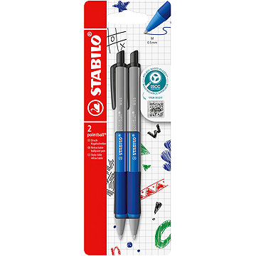 STABILO pointball colorful, kék - 2 darabos készlet